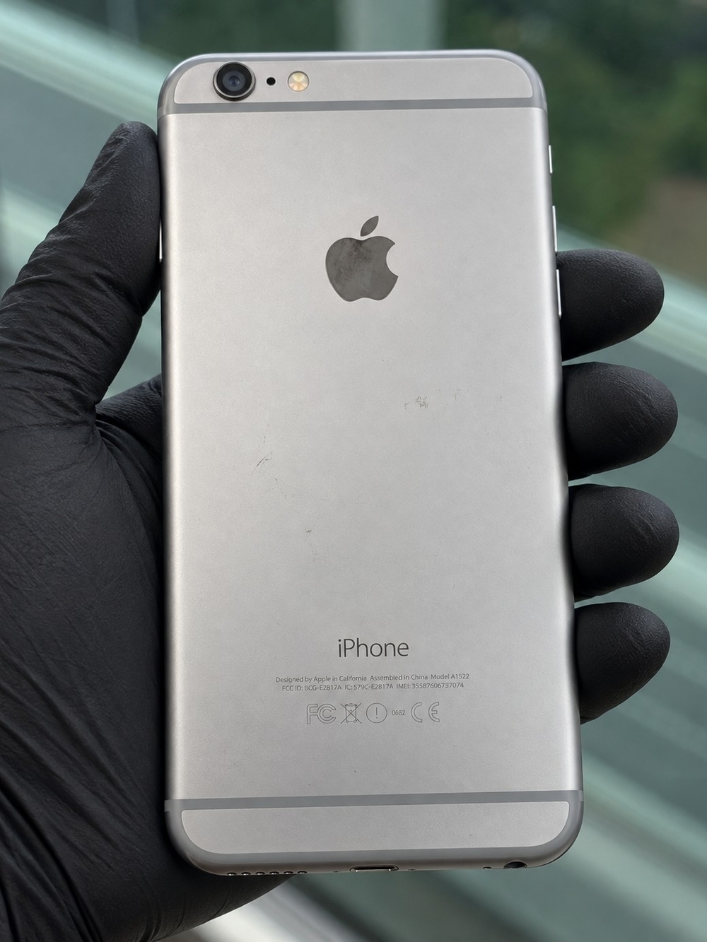 Apple iPhone Silver Rear View - Space Gray Apple Logo